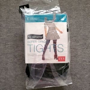 2 Pack of Super Opaque Control Top Tights - 1 Black and 1 Gray Pair  - 90 Denier